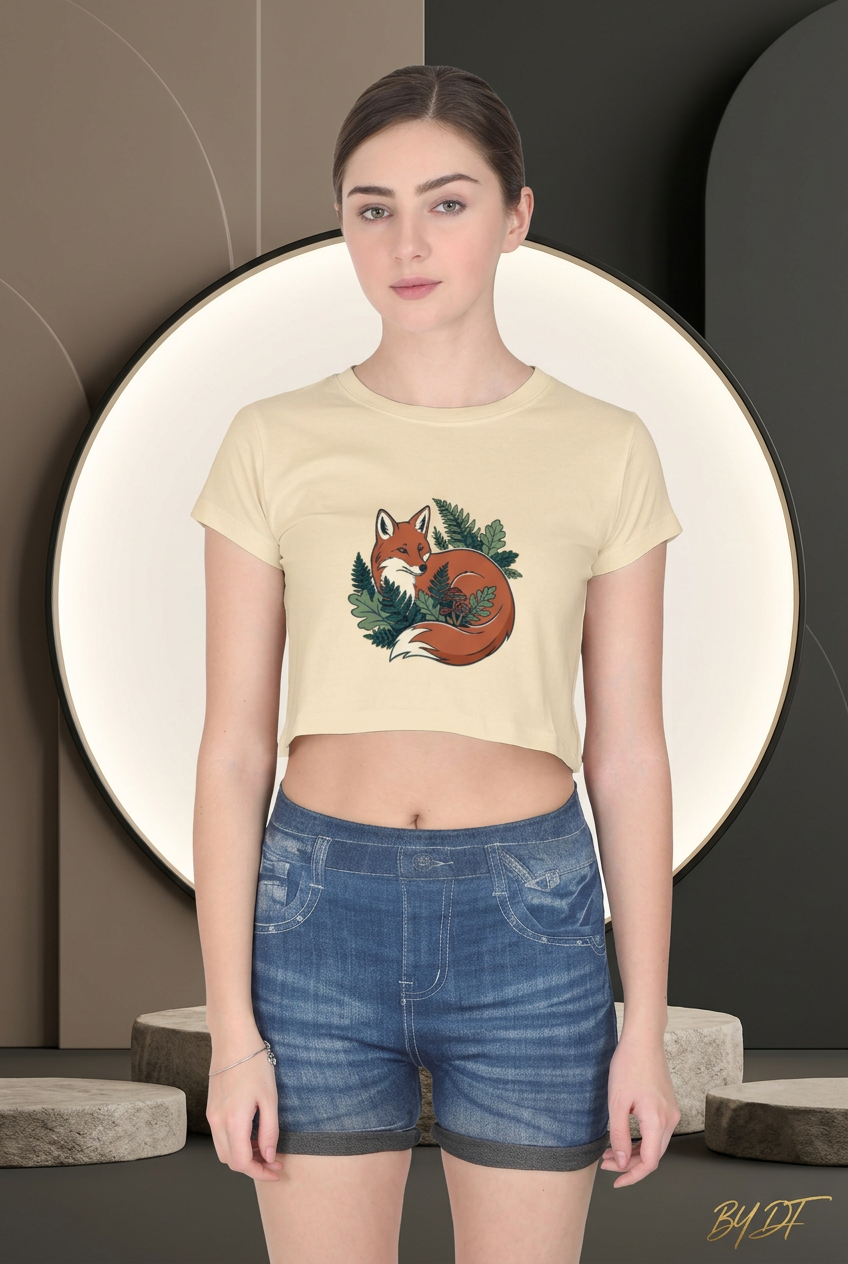 A WoodLand Fox Crop Top
