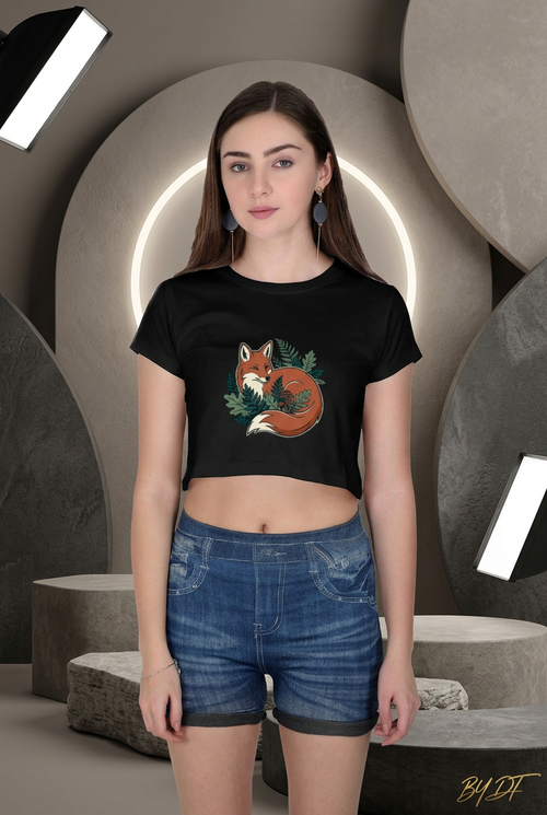 A WoodLand Fox Crop Top