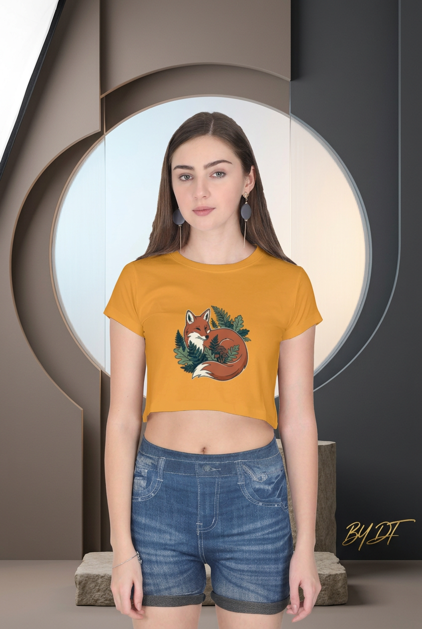 A WoodLand Fox Crop Top