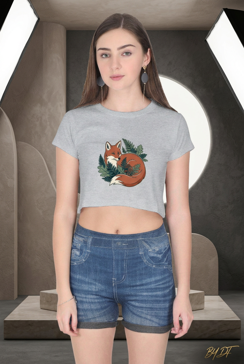 A WoodLand Fox Crop Top