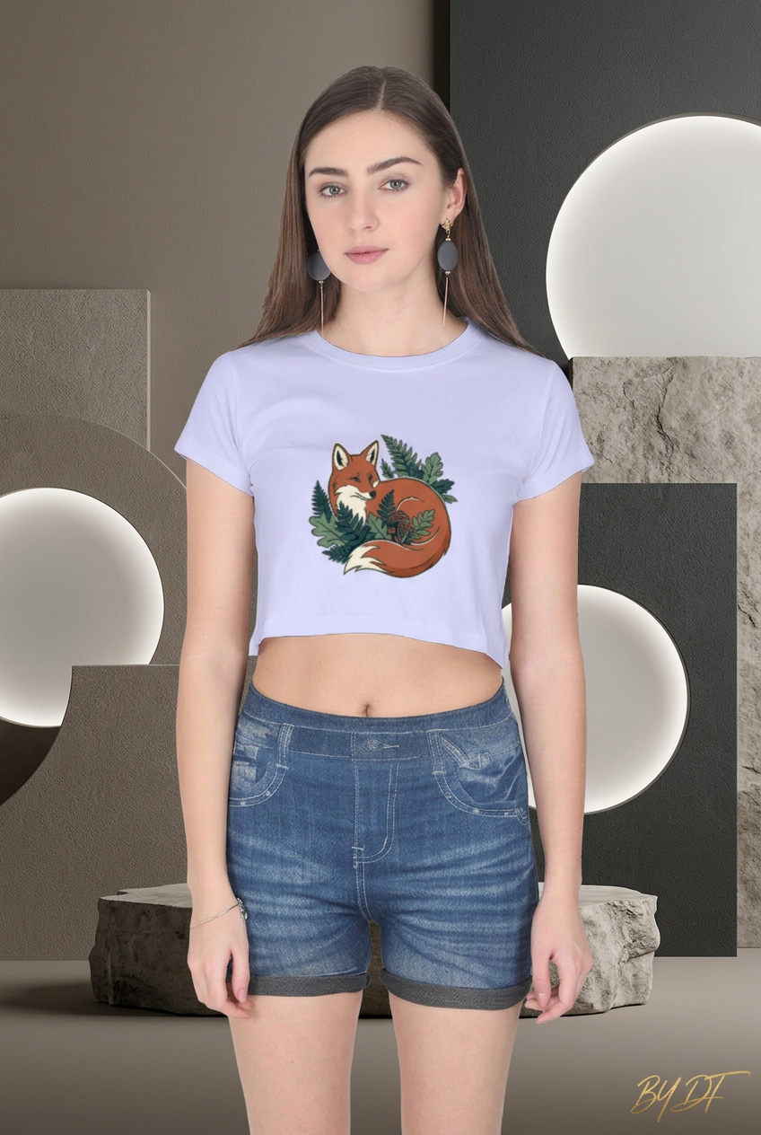 A WoodLand Fox Crop Top