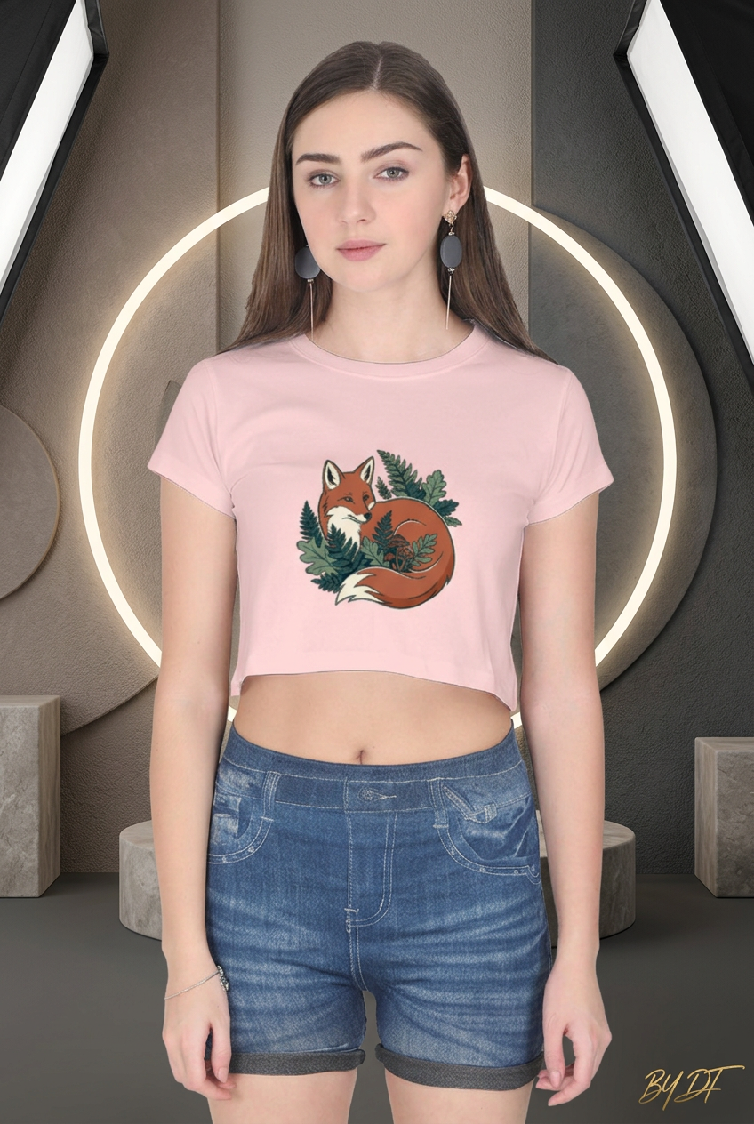 A WoodLand Fox Crop Top