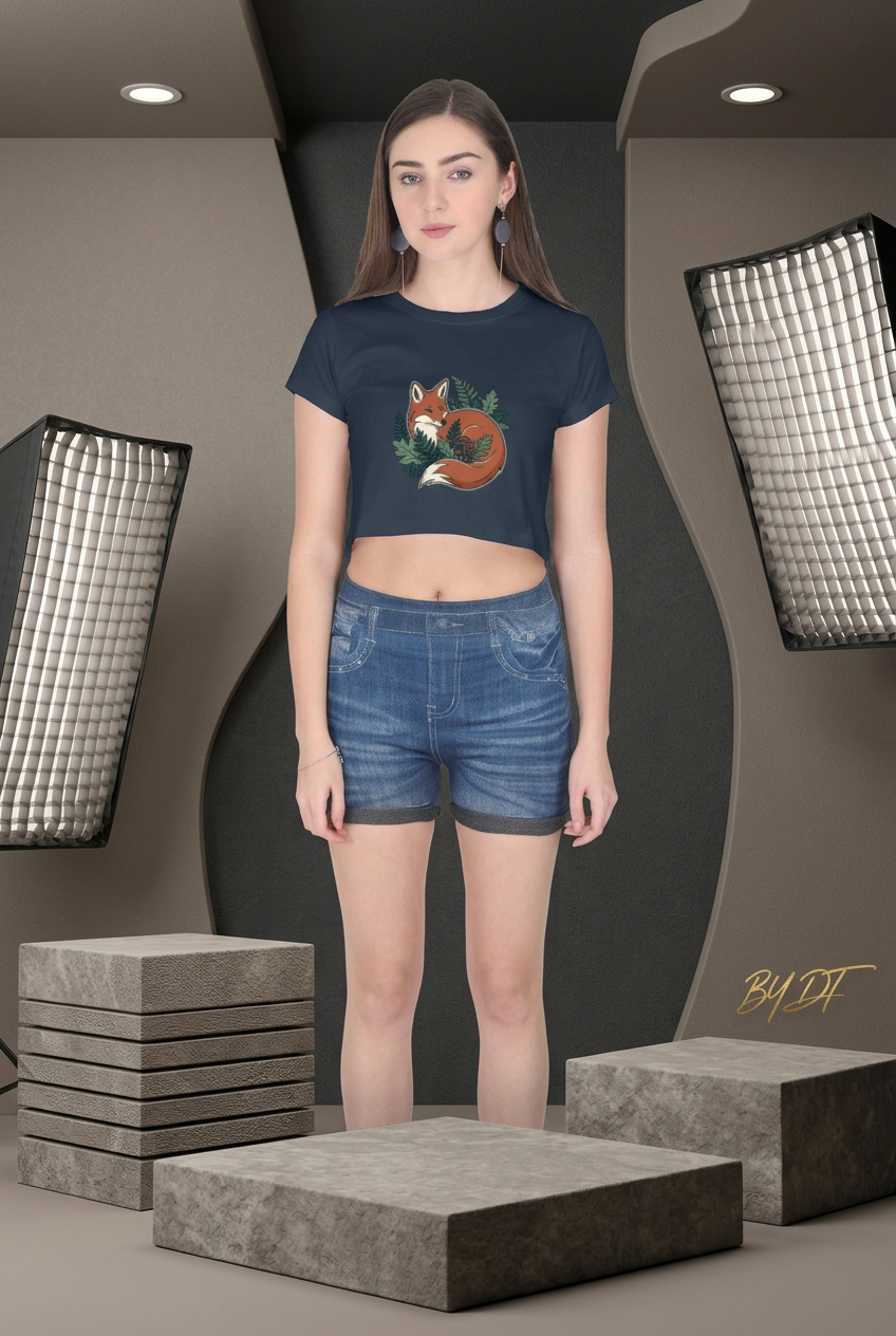 A WoodLand Fox Crop Top