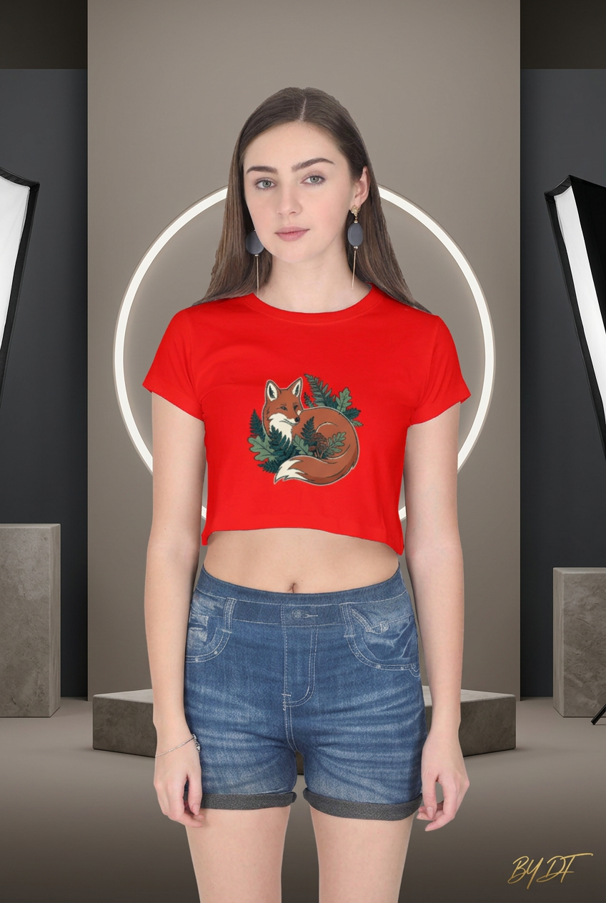 A WoodLand Fox Crop Top