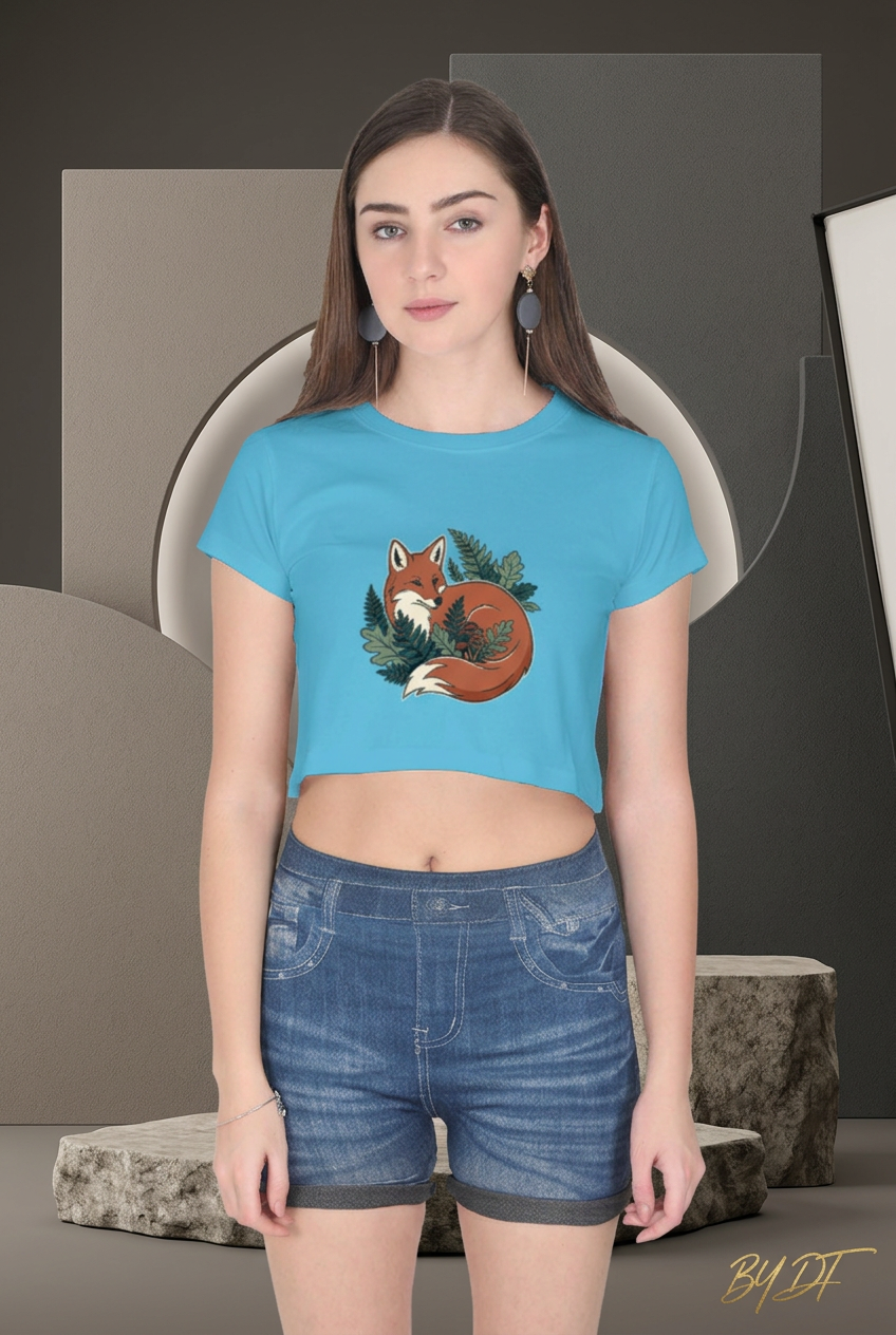 A WoodLand Fox Crop Top
