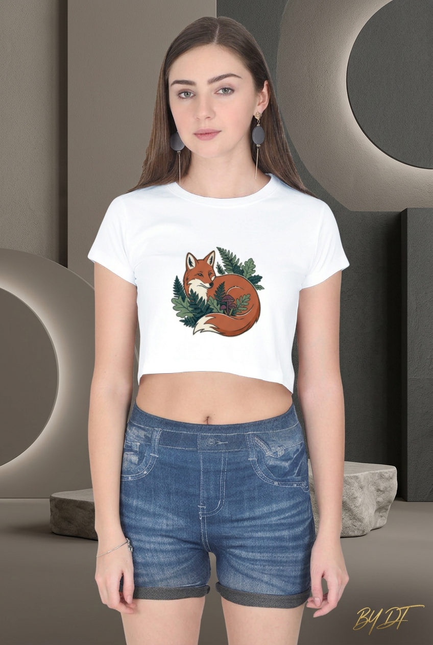 A WoodLand Fox Crop Top