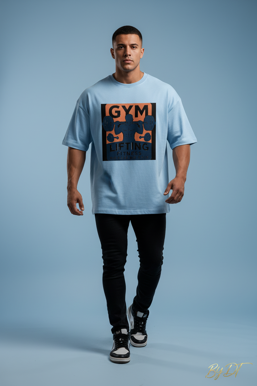 Baby Blue Lifting Fitness Terry Tee