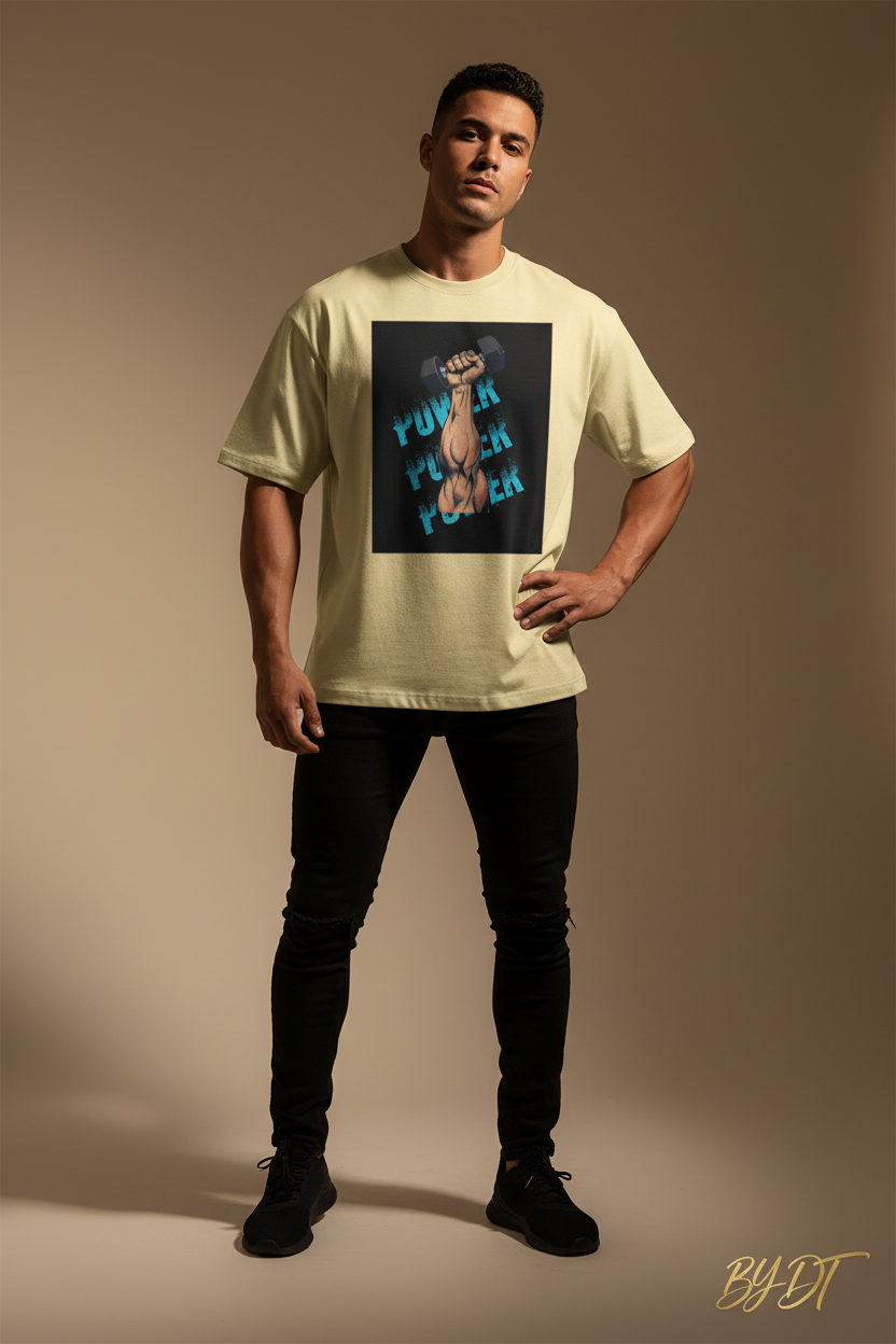 Beige Power Oversized Tee