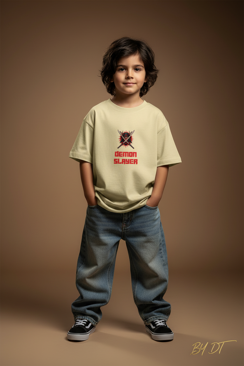 Demon Slayer Boy's Crew Neck T-Shirt For Kids | by DT