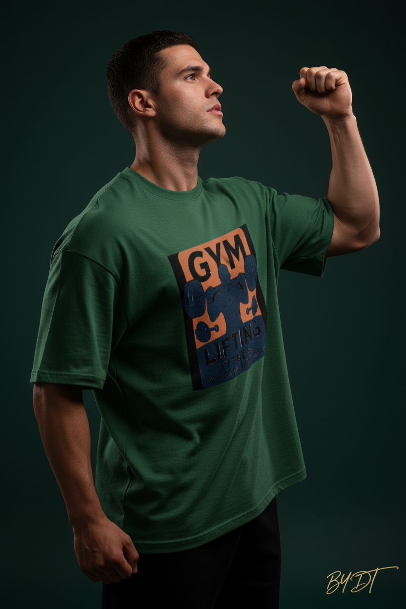 Bottle Green Lifting Fitness Terry Tee