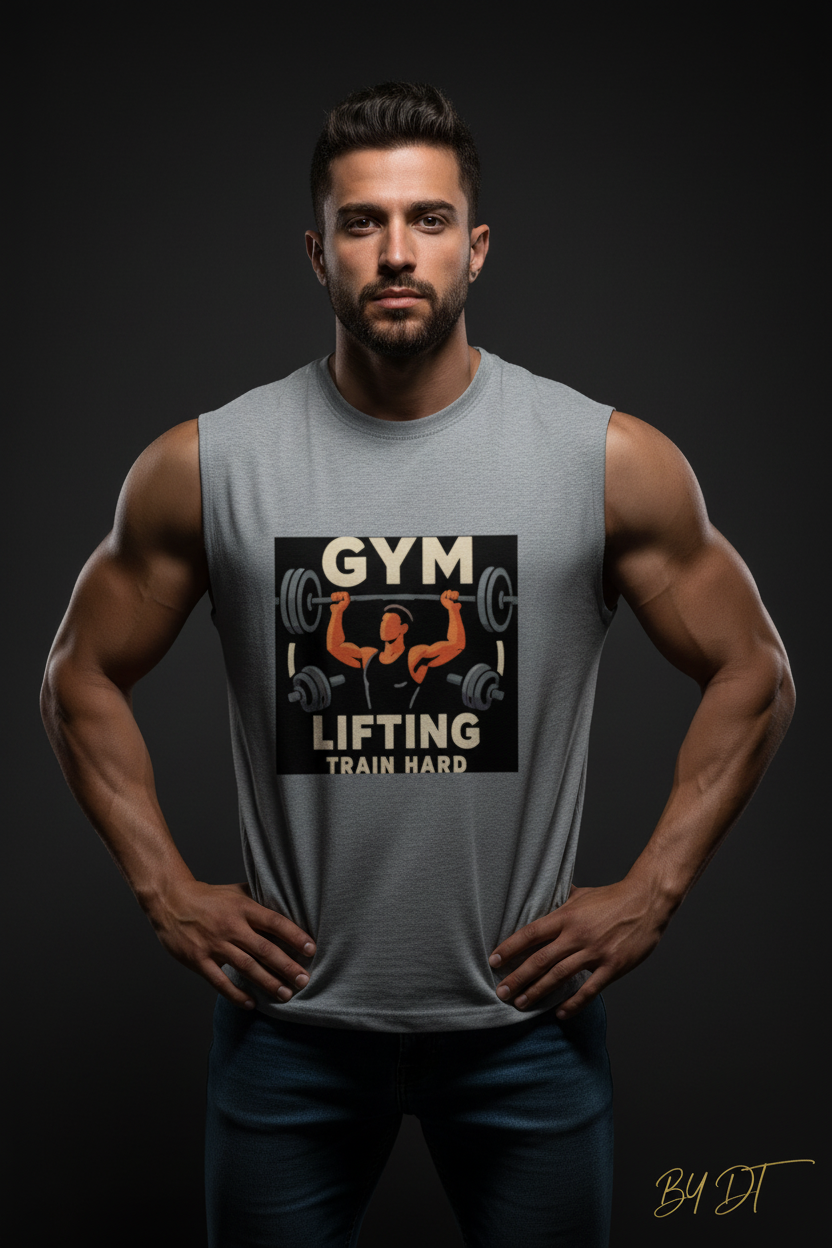 GYM Lifting Train Hard Men's Sleeveless T-Shirt | by DT