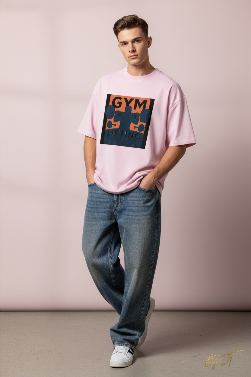 Light Baby Pink Lifting Fitness Terry Tee