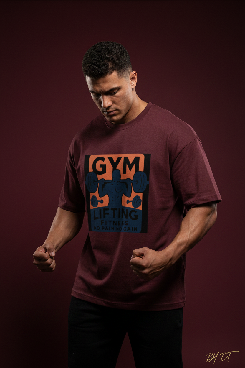 Maroon Lifting Fitness Terry Tee