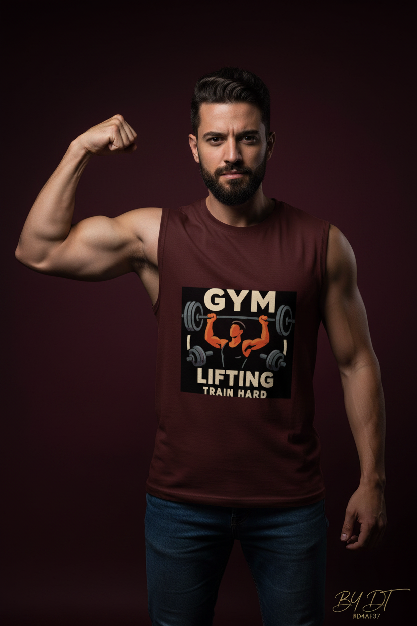 GYM Lifting Train Hard Men's Sleeveless T-Shirt | by DT