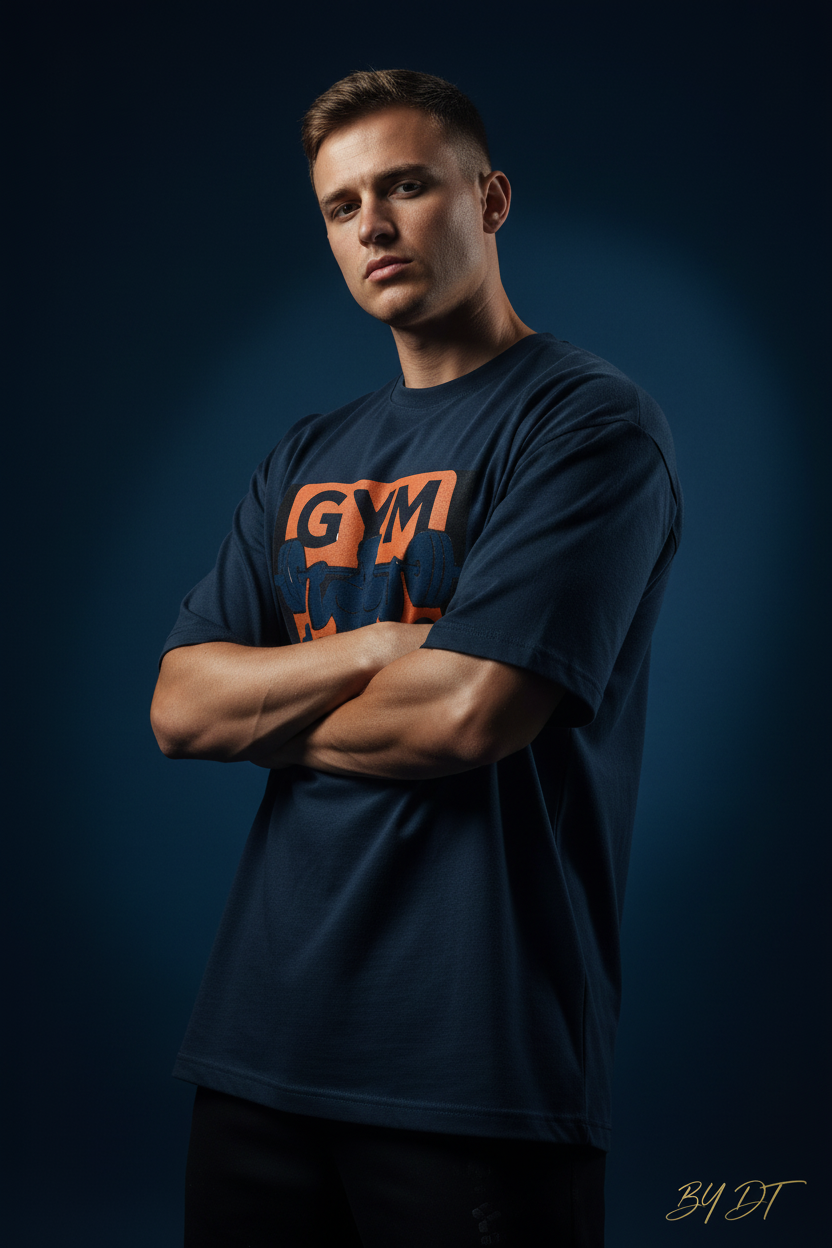 Navy Blue Lifting Fitness Terry Tee