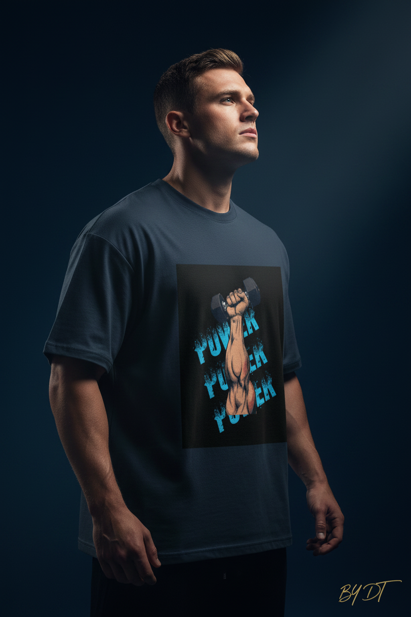 Navy Blue Power Oversized Tee