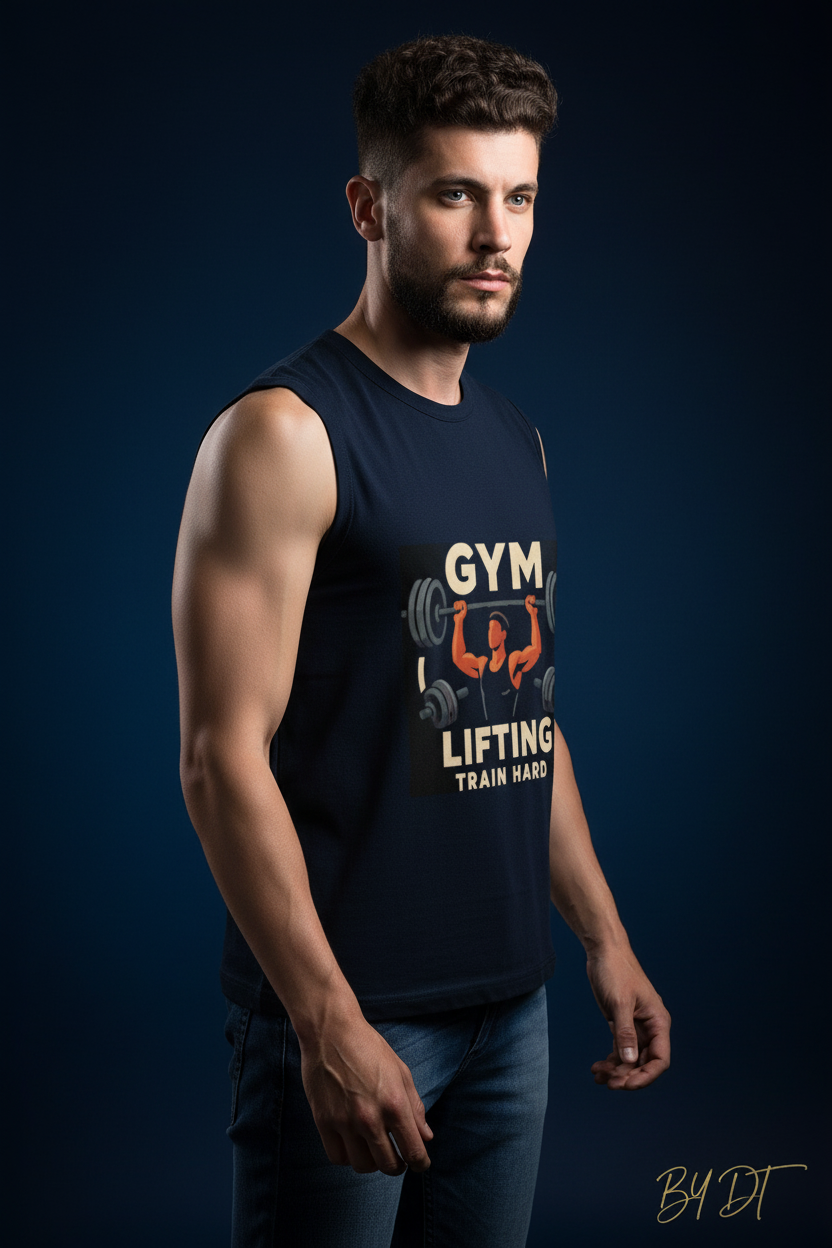 GYM Lifting Train Hard Men's Sleeveless T-Shirt | by DT
