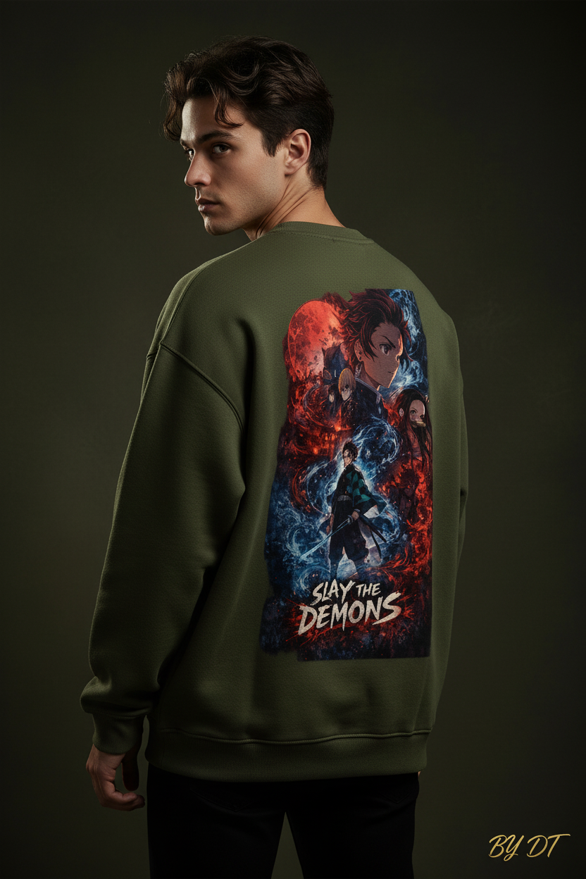 Olive Green Back - Tanjiro Sweatshirt