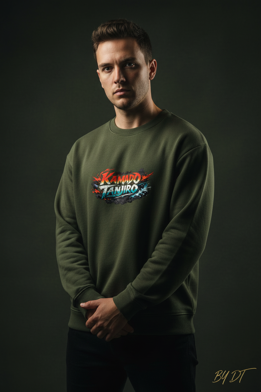 Olive Green Front - Tanjiro Sweatshirt