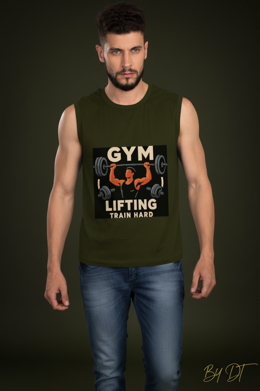 GYM Lifting Train Hard Men's Sleeveless T-Shirt | by DT