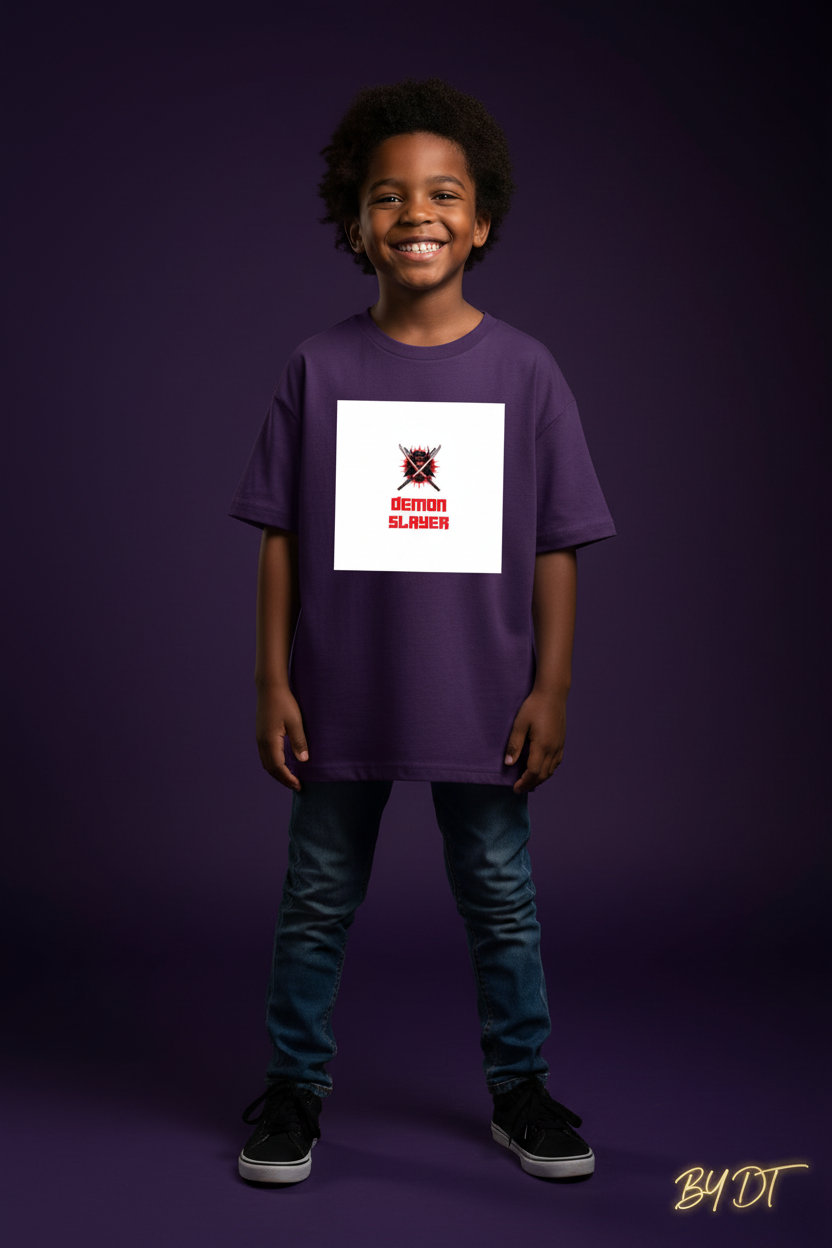 Demon Slayer Boy's Crew Neck T-Shirt For Kids | by DT