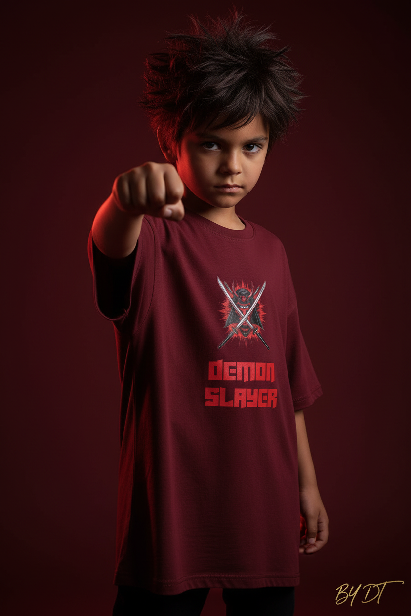 Demon Slayer Boy's Crew Neck T-Shirt For Kids | by DT