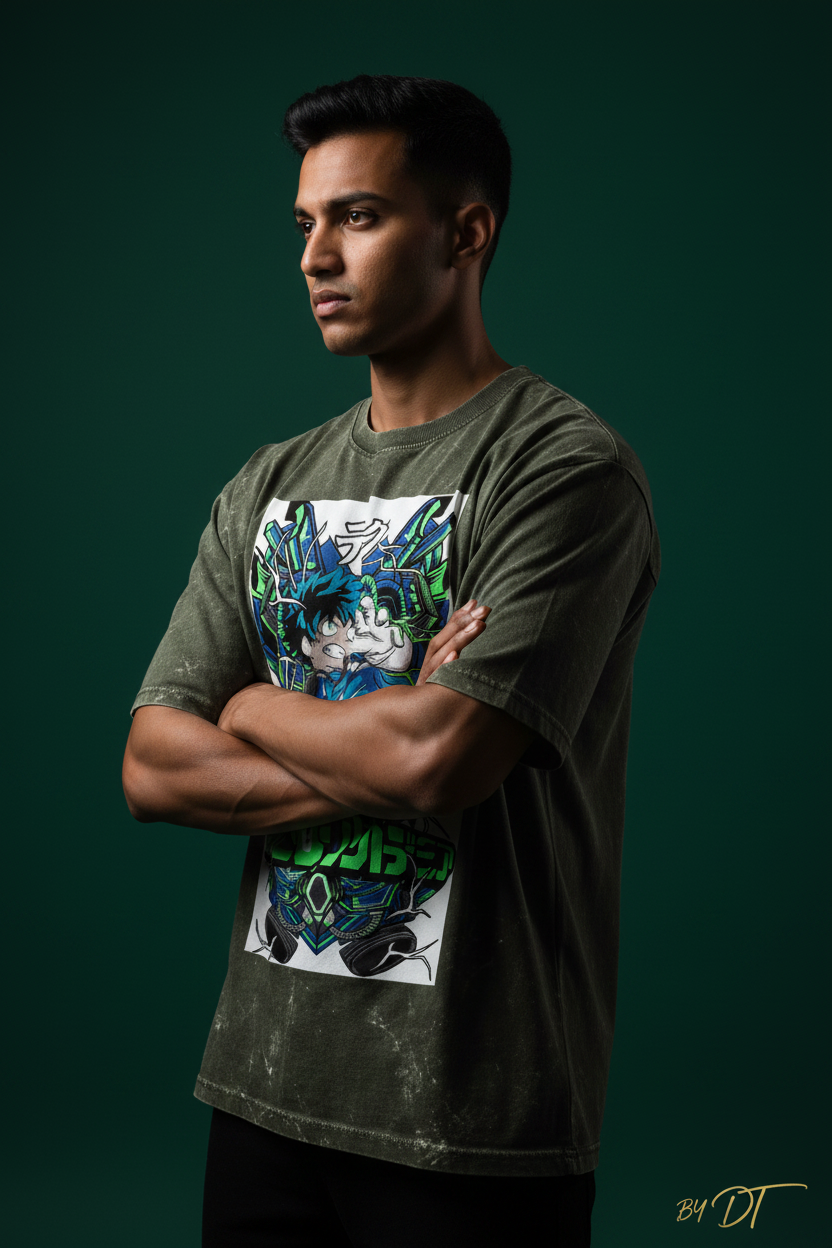 My Hero Academia Acid Washed Oversized Tee | by DT
