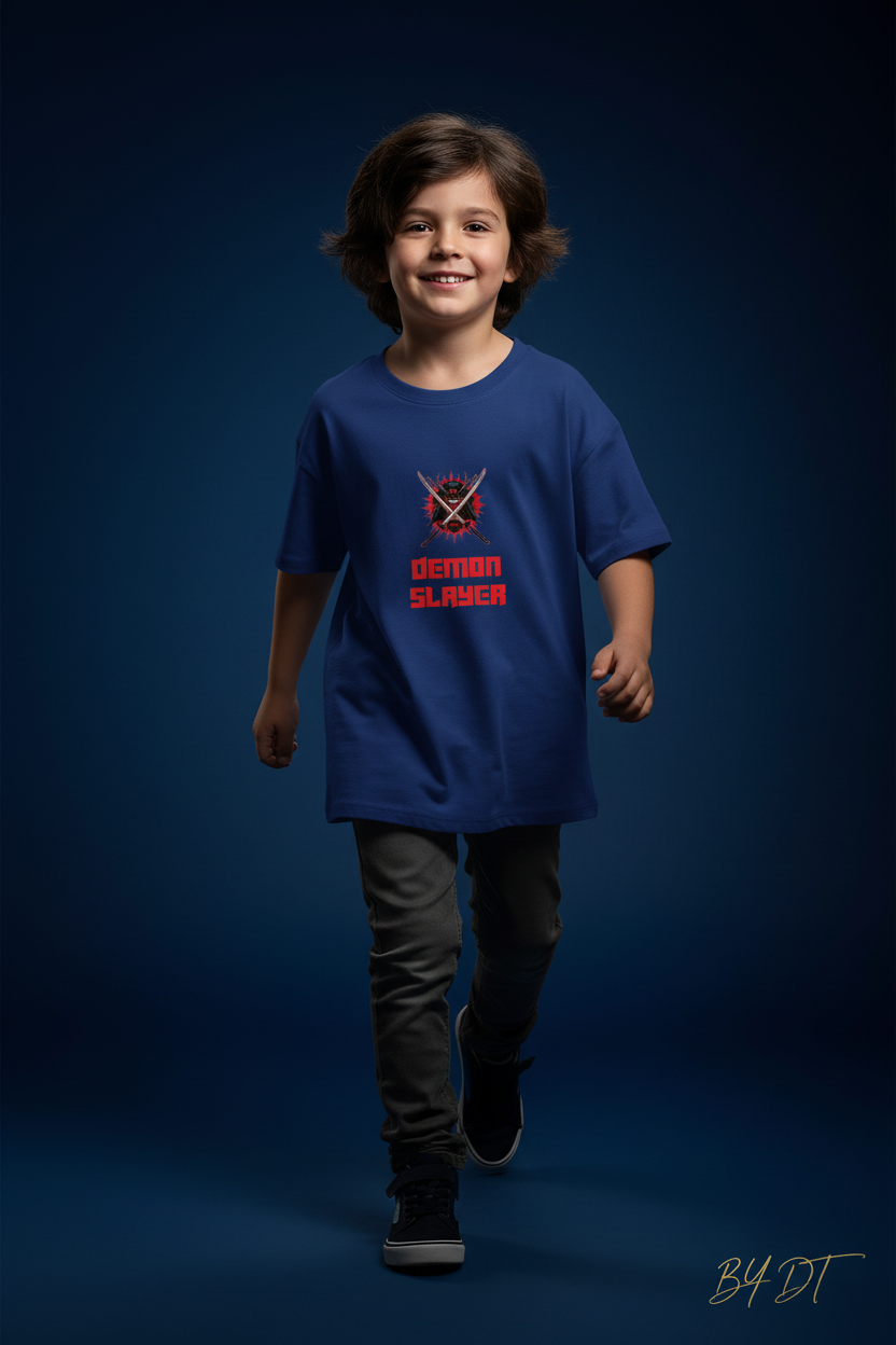 Demon Slayer Boy's Crew Neck T-Shirt For Kids | by DT