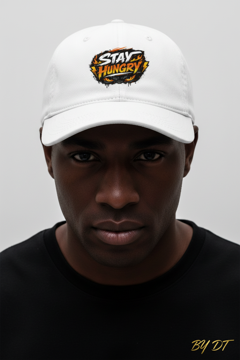 White - Stay Hungry Cap